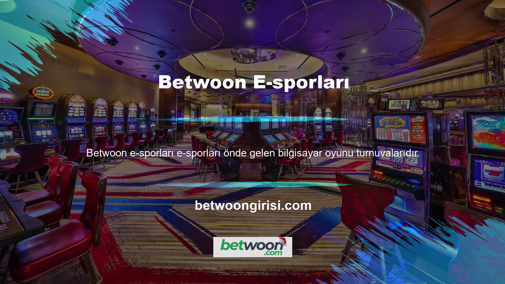 Betwoon, bahis kategorisinde E-spor turnuvalarının gidişatına bahis yapmanızı sağlayan içerikler eklemiştir
