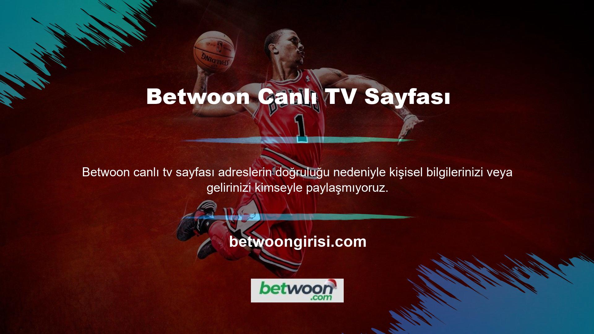 Türkiye'deki tüm spor karşılaşmalarını Betwoon TV platformundan ücretsiz olarak izleyebilirsiniz